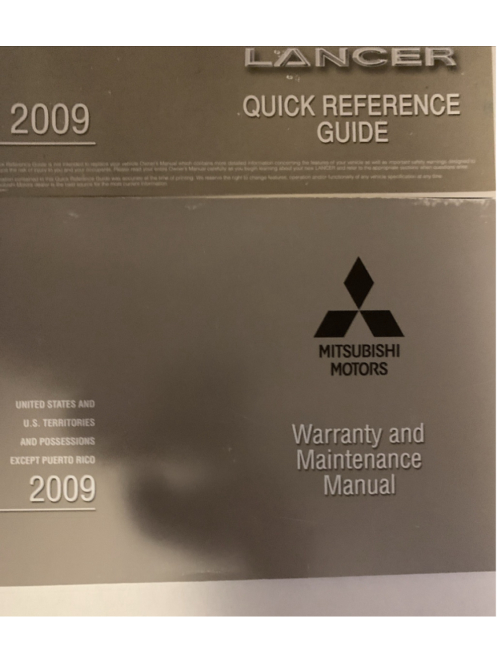 2009 Mitsubishi Lancer (Sedan / 2.0L / AT) Owners Manual - Hardly Used - Picture 3 of 12